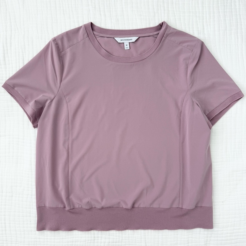 BR Standard dusty lilac purple short sleeve athletic top size Medium
